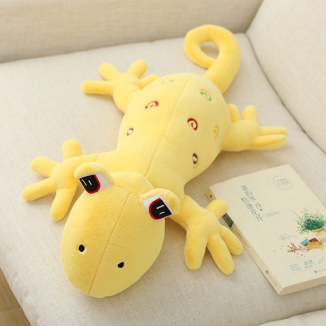 Goofy Googly-Eyed Gecko Body Pillow Plush