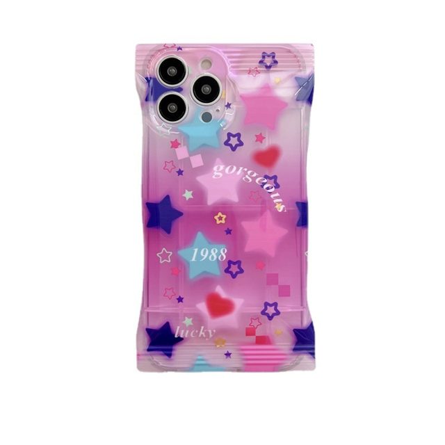 Y2K Lucky Stars Clear Phone Case, iPhone 12 Pro