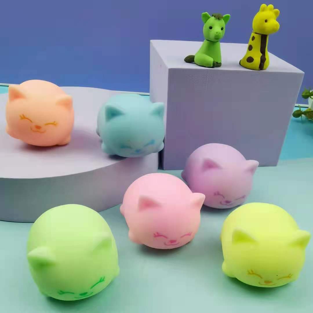 Glow Tofu Cat Mochi Squishy โ photo 3
