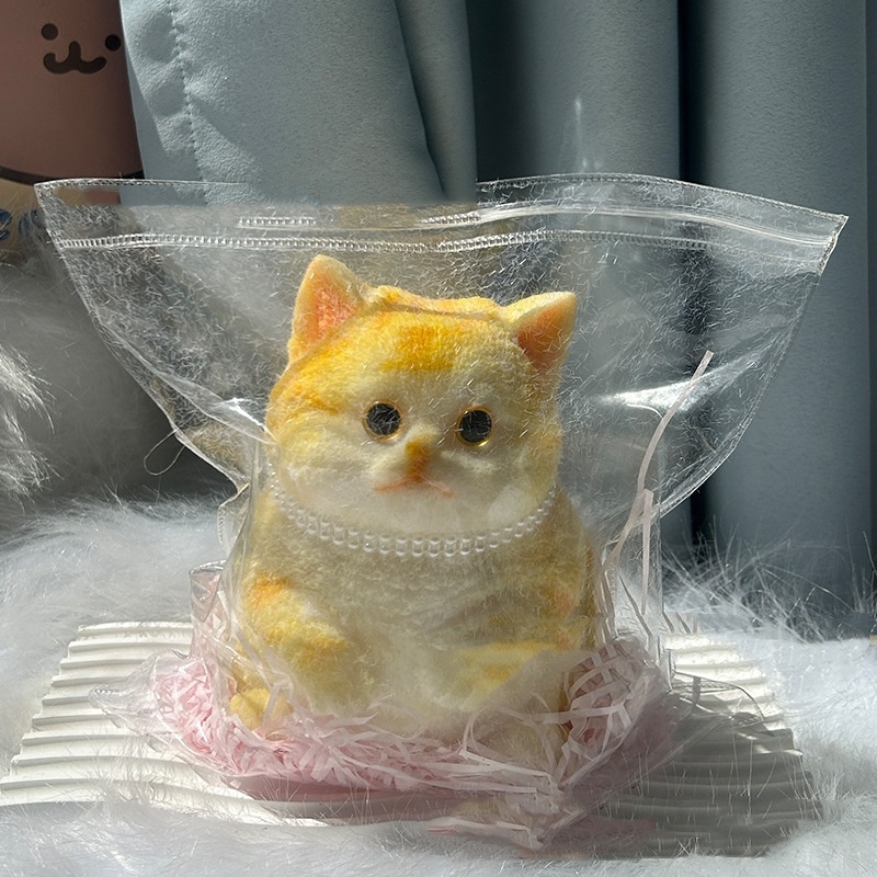Fuzzy Flocked Kitten Slow-Rise Squishy โ photo 2