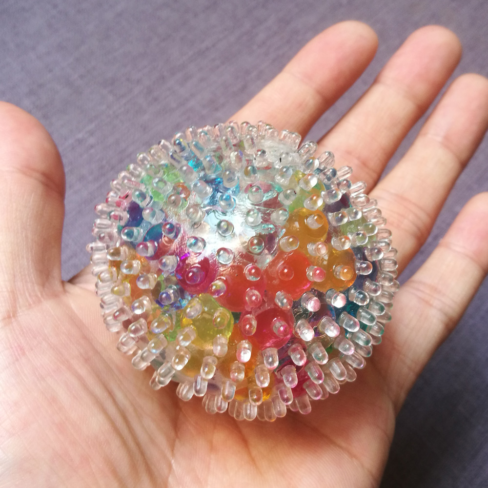 Rainbow Water-Bead Spiky Squeeze Ball