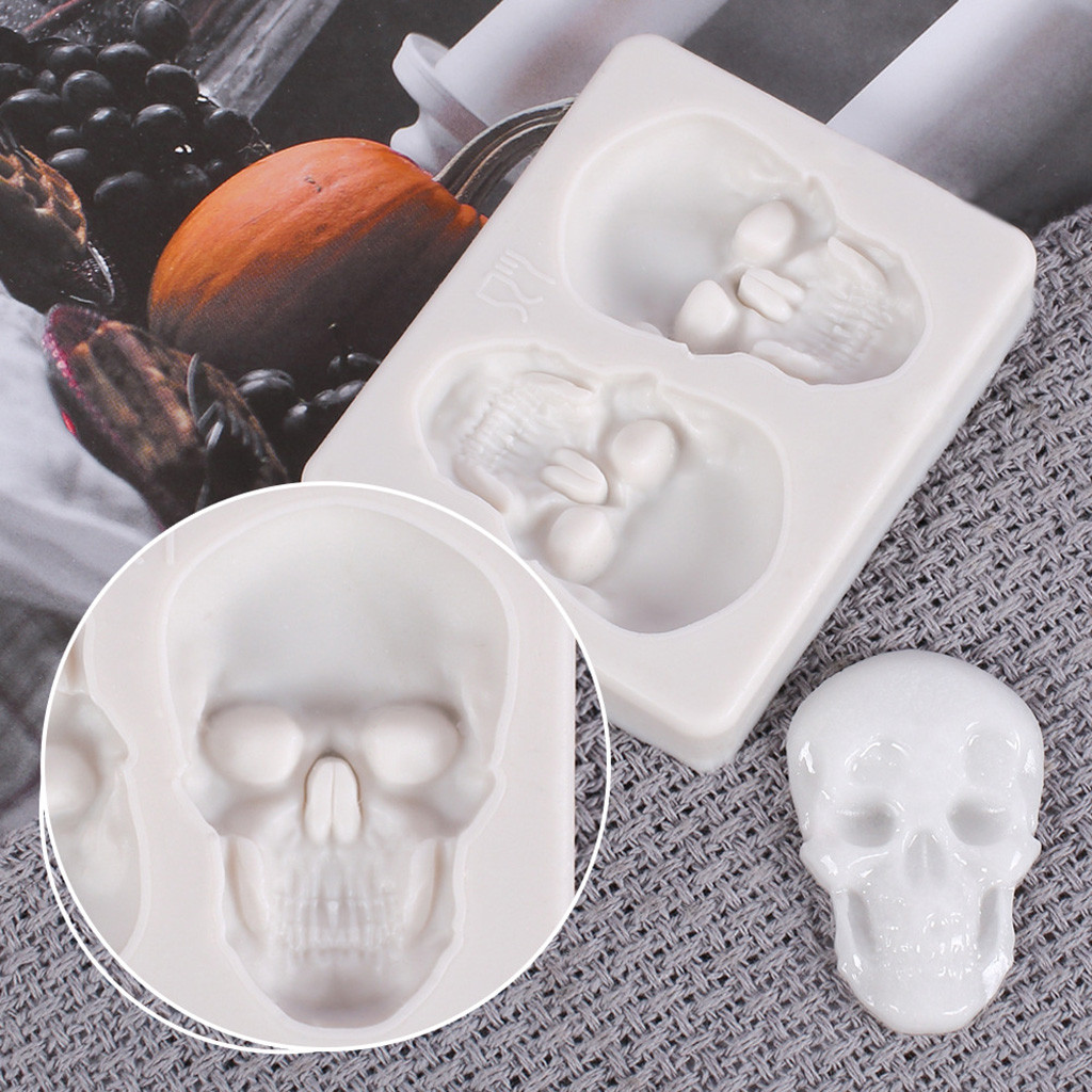 Halloween Skull Silicone Mold, 2-Cavity — photo 2