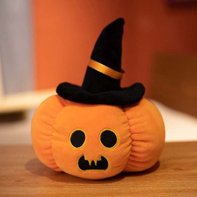 Bat-Mouth Pumpkin Plush With Witch Hat โ photo 3