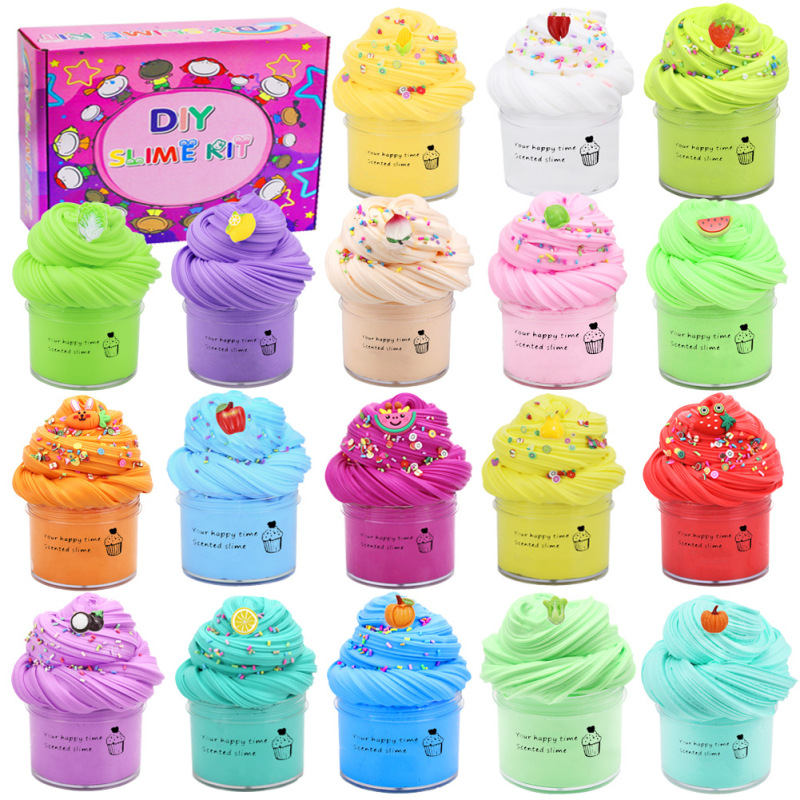 DIY Butter Slime Kit, 18 Scented Tubs