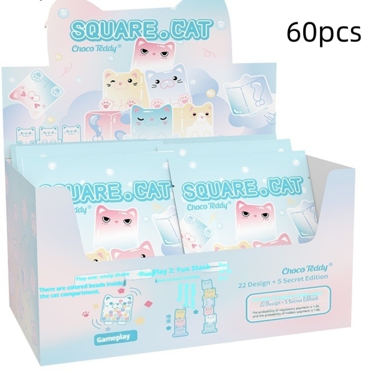 Square Cat Mochi Squishy Pack (5 Pieces) — photo 2