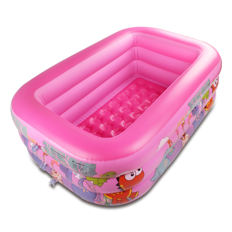 Rectangular Inflatable Baby Pool, Pink Dinosaurs — photo 5