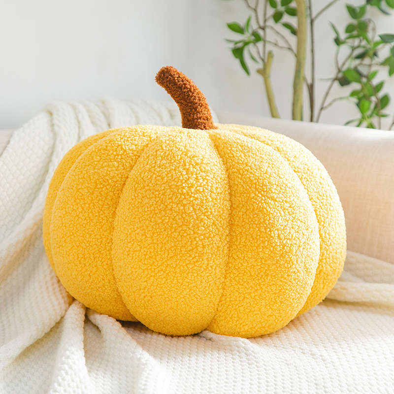 Fuzzy Pumpkin Plush Pillow Cushion