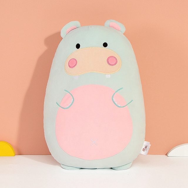 Chubby Mint Hippo Cushion Plush