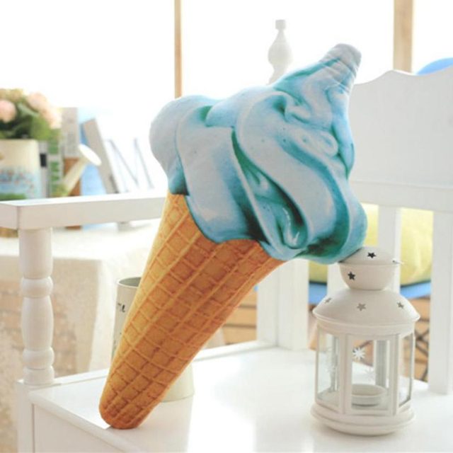 Blue Swirl Ice Cream Cone Pillow Plush โ photo 2