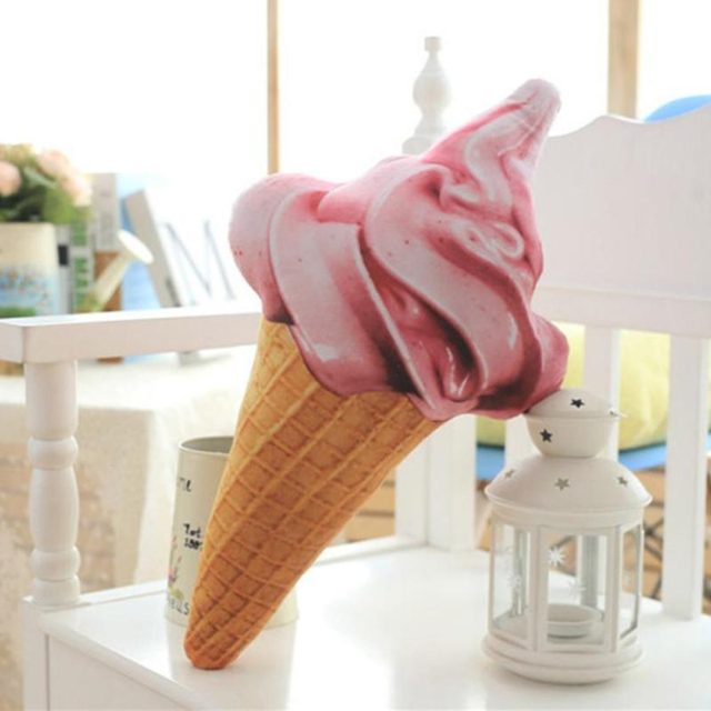 Blue Swirl Ice Cream Cone Pillow Plush โ photo 3