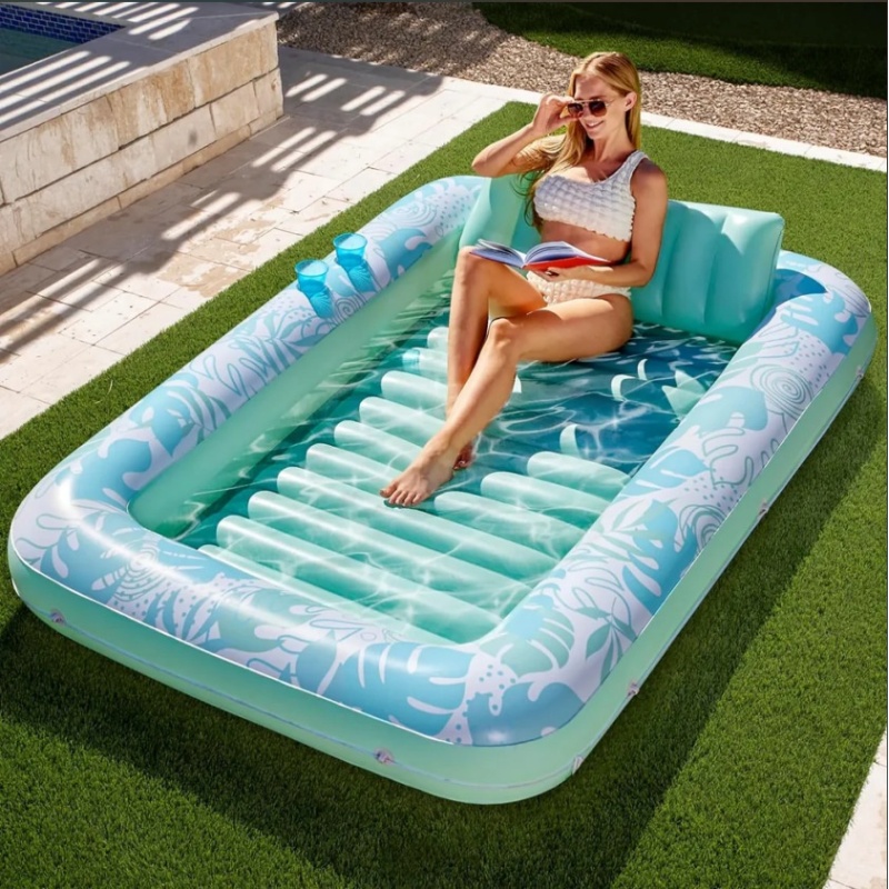 Inflatable Tanning Pool Lounger with Pillow โ photo 4