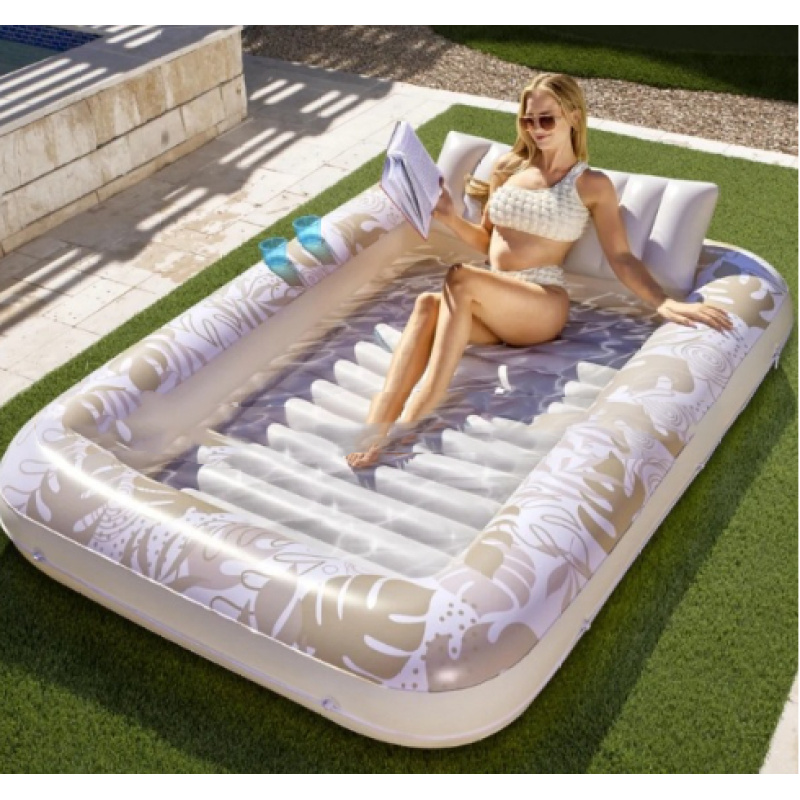 Inflatable Tanning Pool Lounger with Pillow โ photo 6