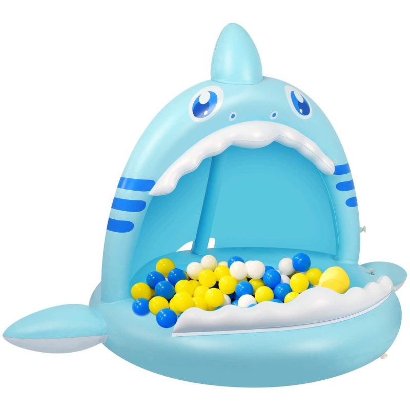 Shark Baby Splash Pool with Shade Canopy