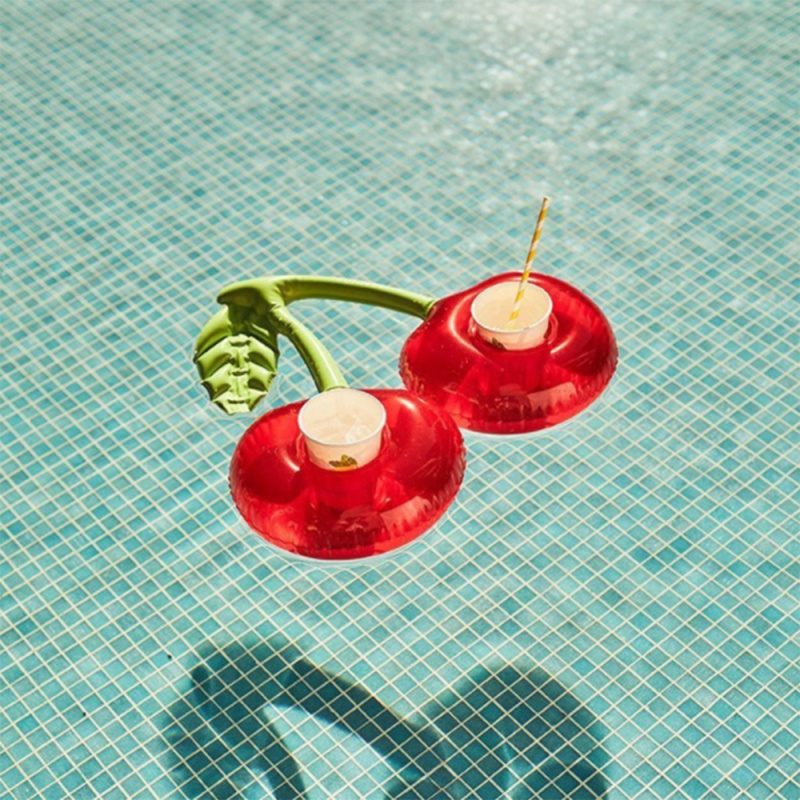 Inflatable Cherry Floating Drink Holders, 2-Pack