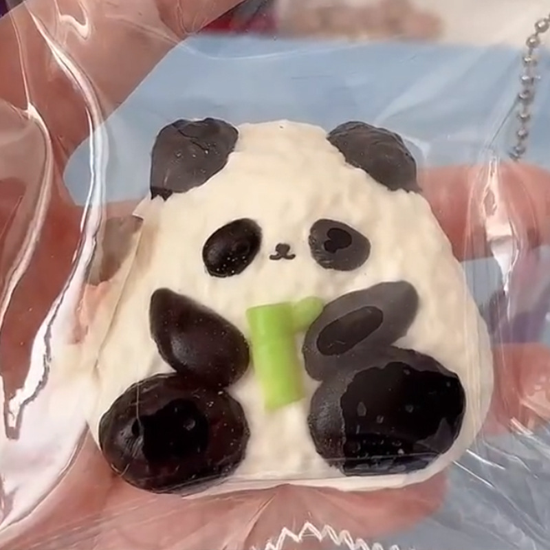 Panda with Bamboo Bun Squishy Charm