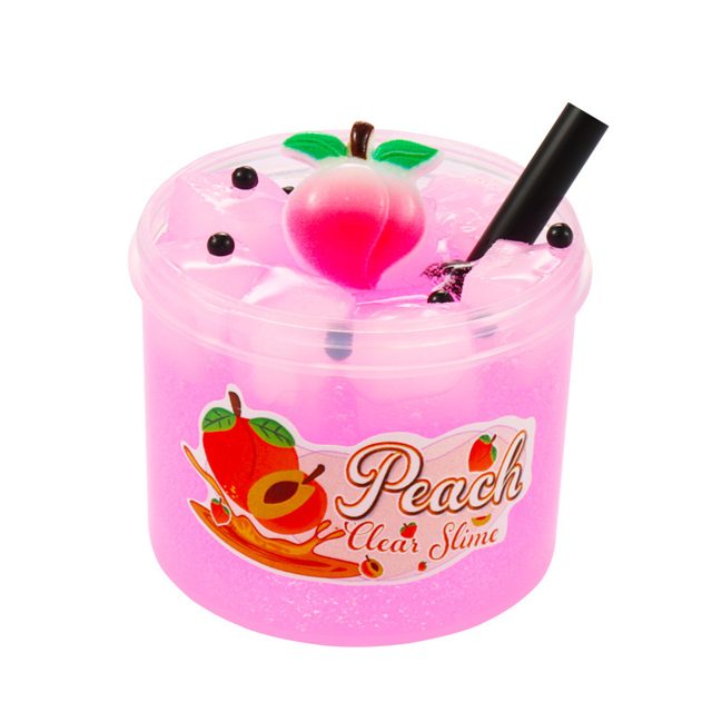 Peach Clear Slime with Charm