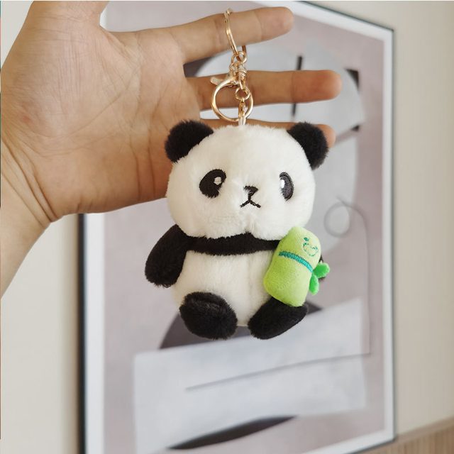 Panda With Frog Backpack Keychain Plush โ photo 3