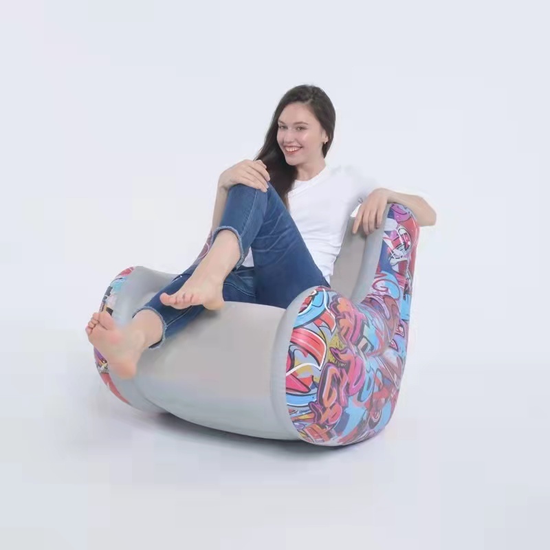 Graffiti Print Inflatable Rocker Lounge Chair