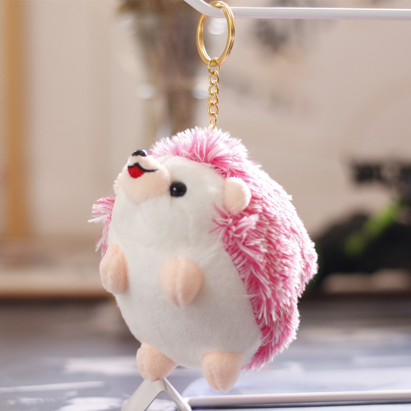 Fuzzy Hedgehog Plush Keychain