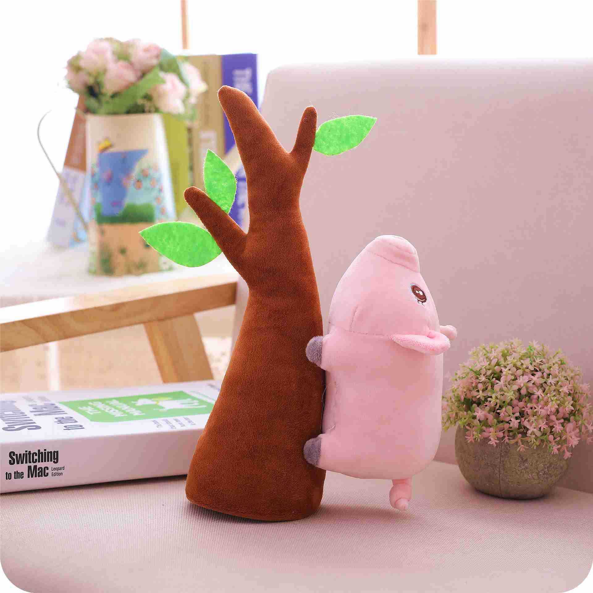Pink Mole Plush With Felt Tree โ photo 2