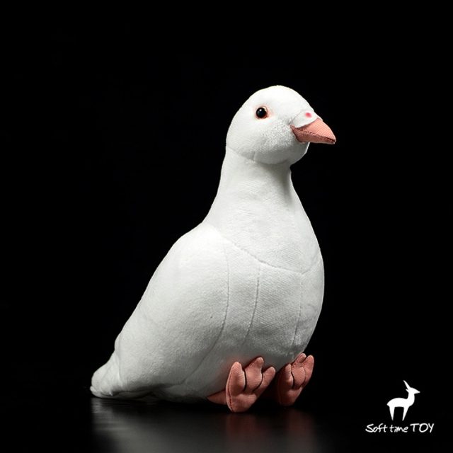 Lifelike White Pigeon Plush