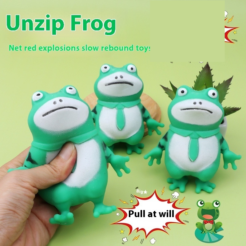Tie-Wearing Stretch Frog Squishy