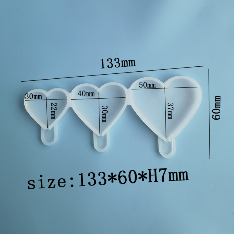 Heart Lollipop Silicone Mold, 3 Sizes