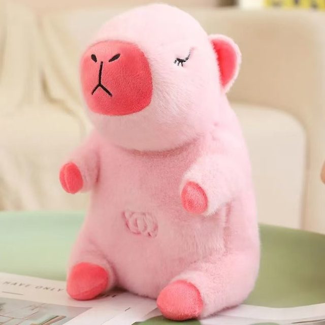 Sleepy Pink Capybara Plushie