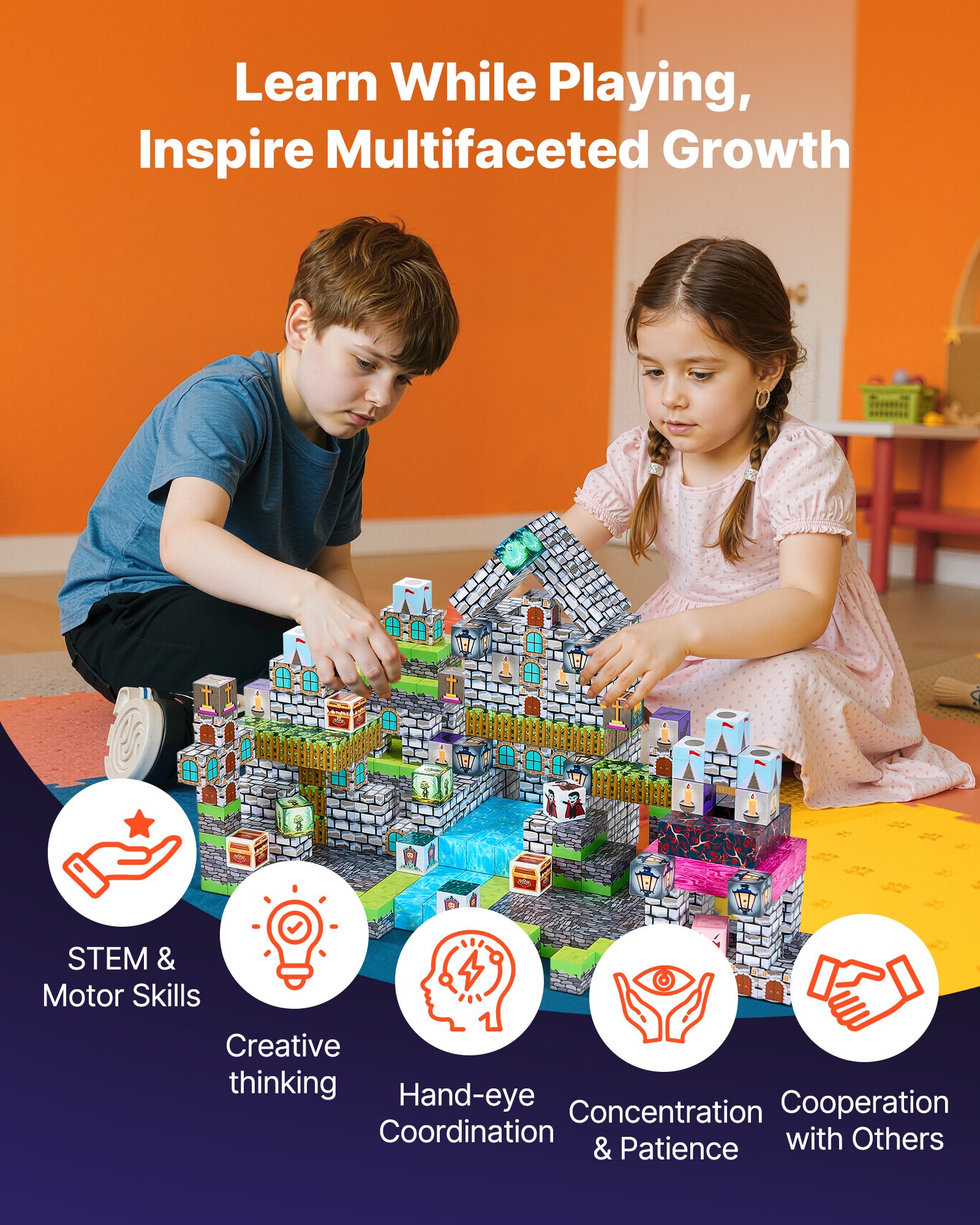 Magnetic Building Blocks 100-Piece Halloween Set โ photo 2