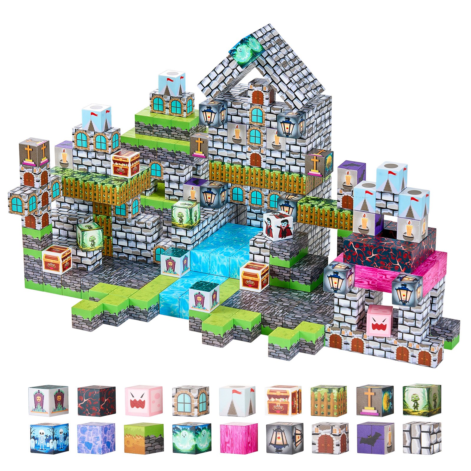 Magnetic Building Blocks, 100-Piece Spooky Set — photo 4