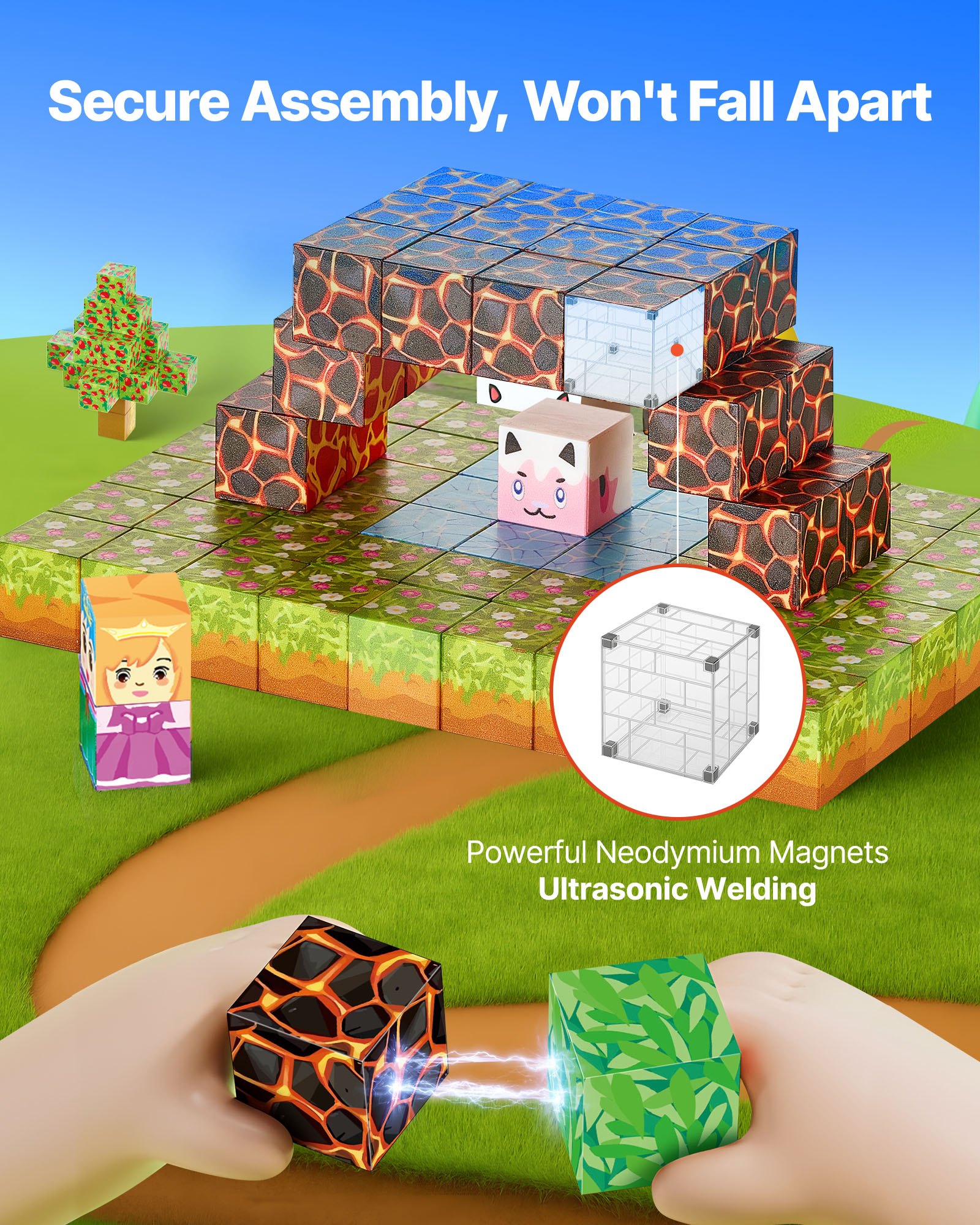 Magnetic Building Blocks, 150-Piece Forest Set โ photo 5