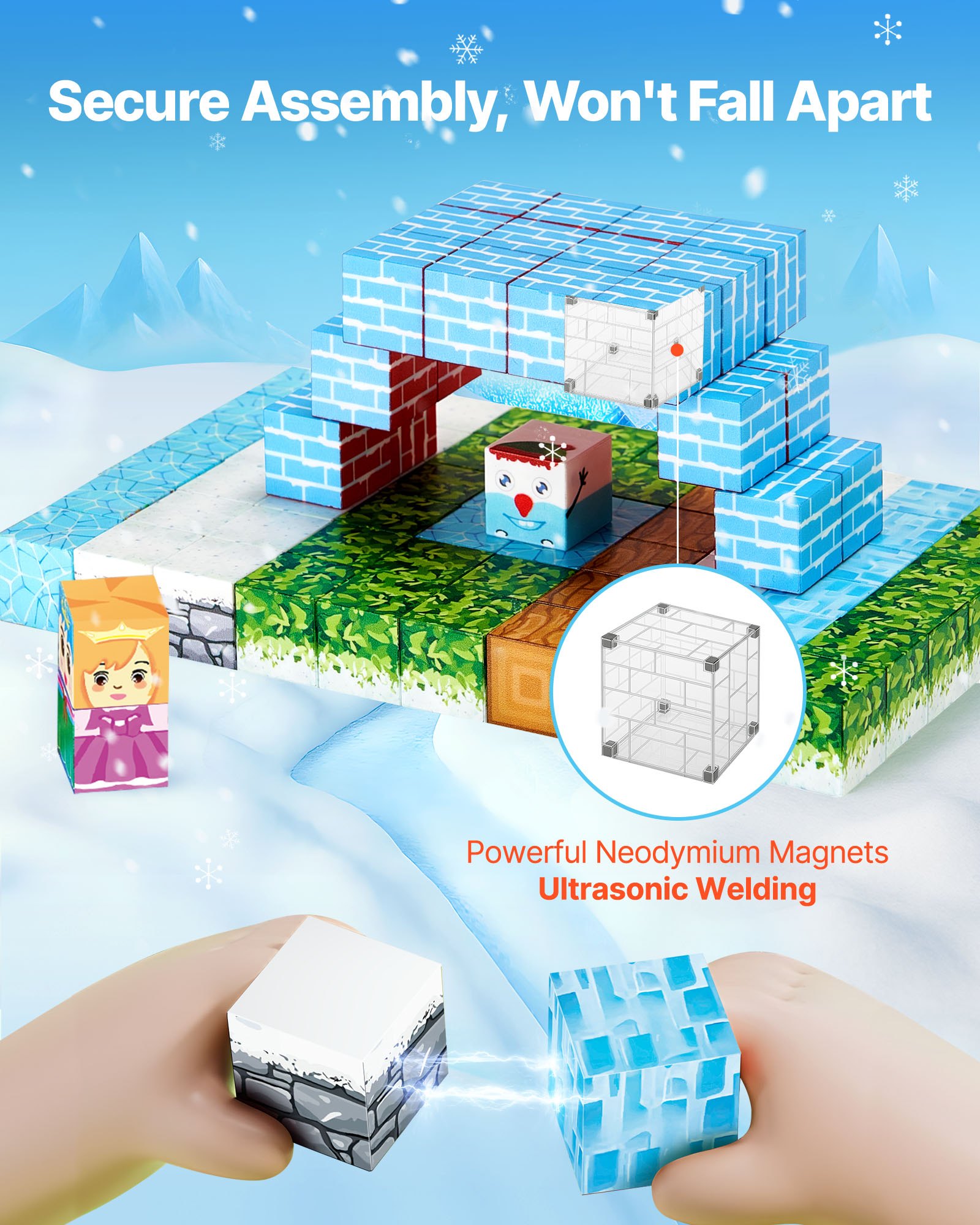 Magnetic Building Blocks Set, 150 Pieces — photo 5