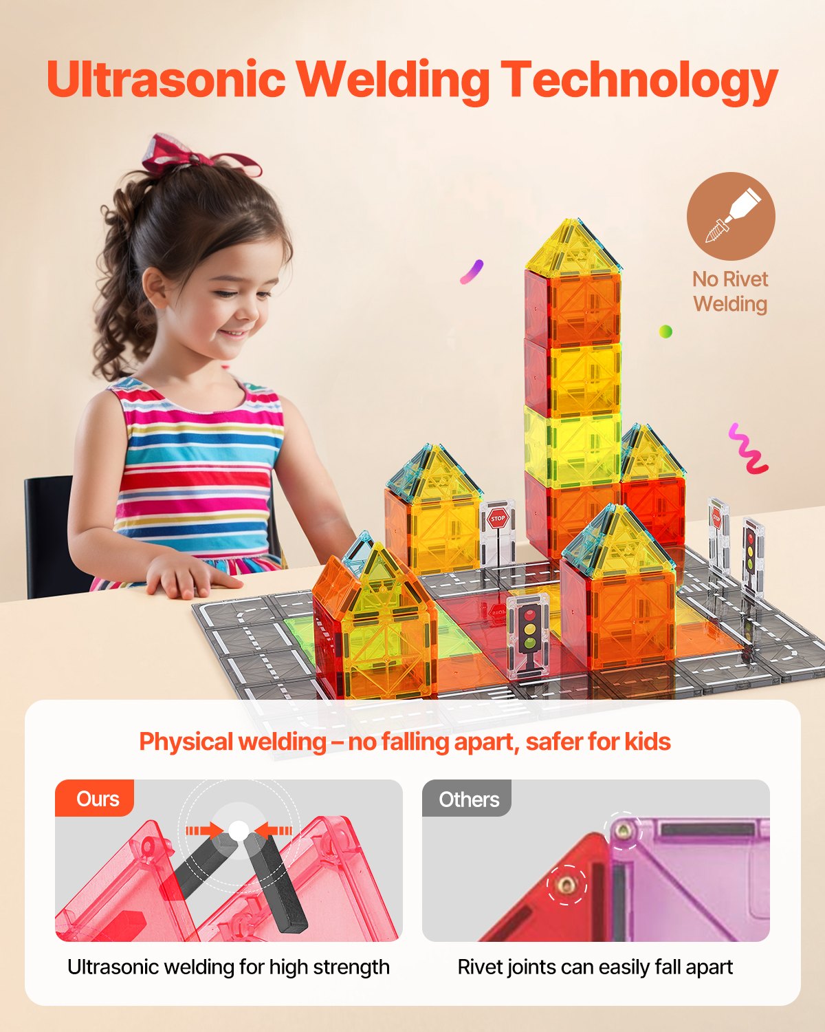 Magnetic Road Building Tiles, 56-Piece Set — photo 5