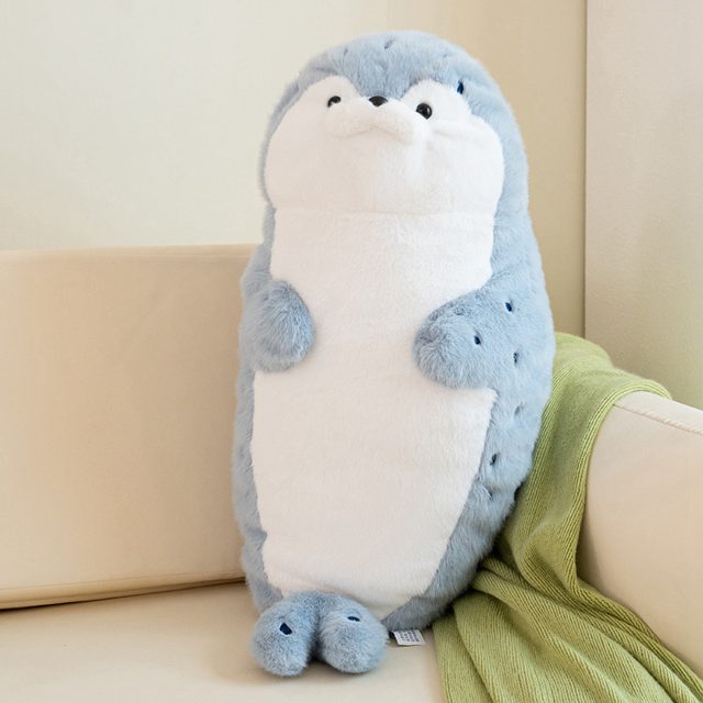 Standing Blue-Grey Seal Pup Plush