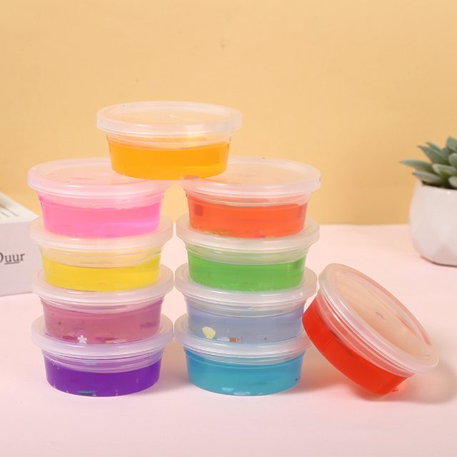 Clear Jelly Slime Tubs, 12-Pack