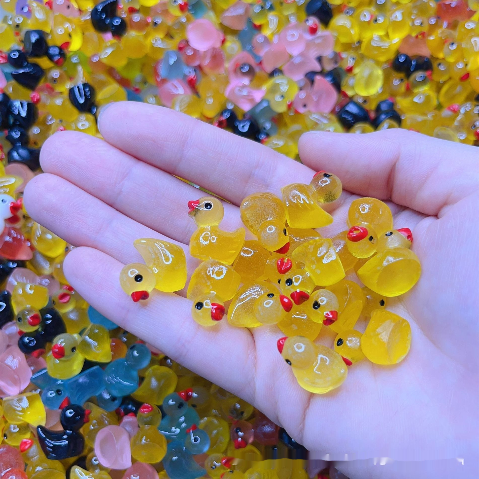 Mini Transparent Duck Figurines