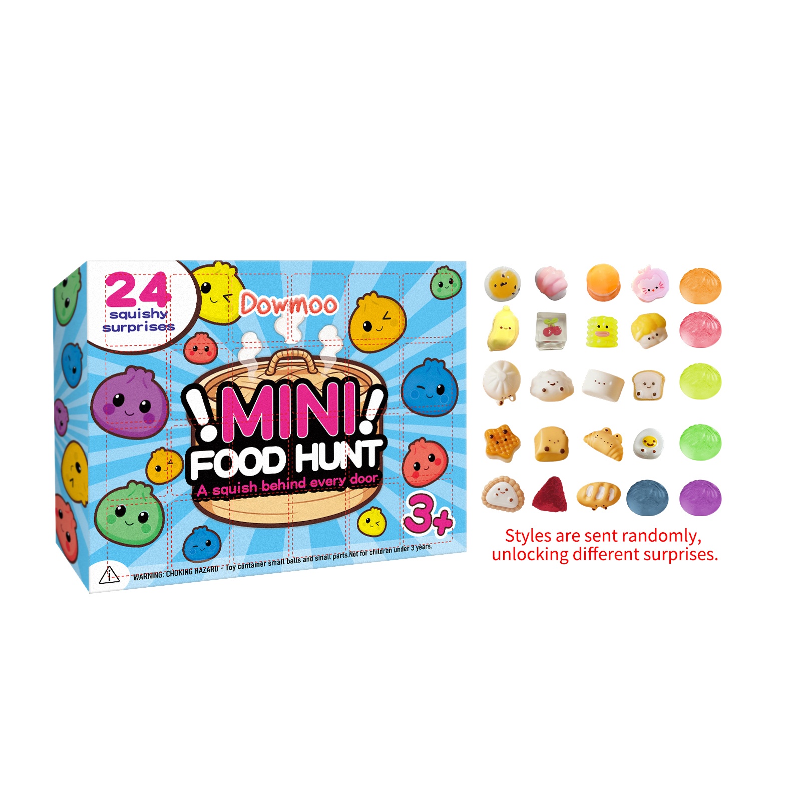 Mini Food Hunt Squishy Advent Box (24 Surprises)