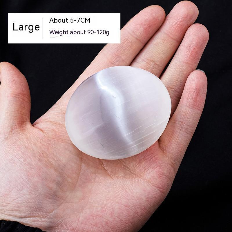 Natural Selenite Palm Worry Stone