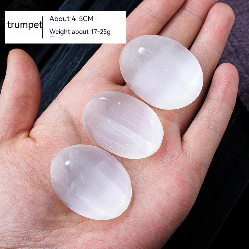 Natural Selenite Palm Worry Stone โ photo 2