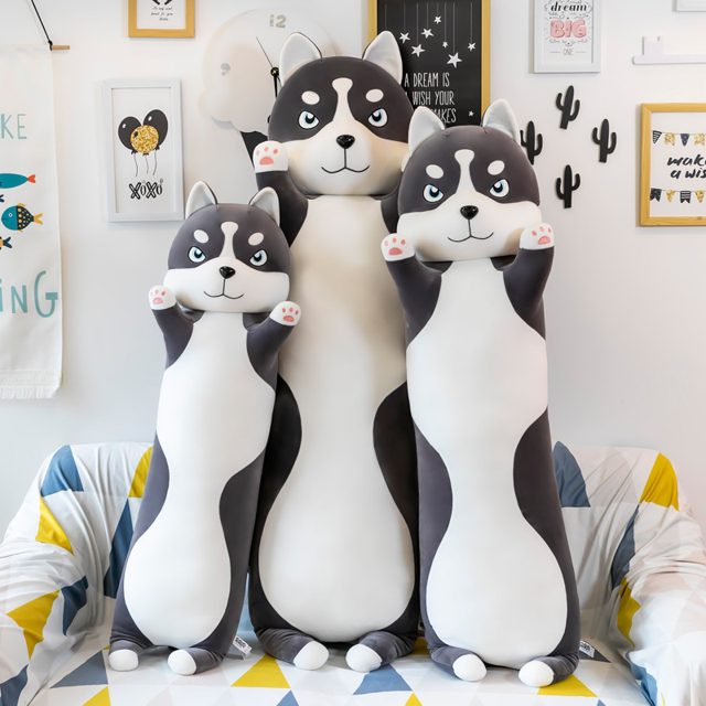 Long Husky Hug Pillow Plush
