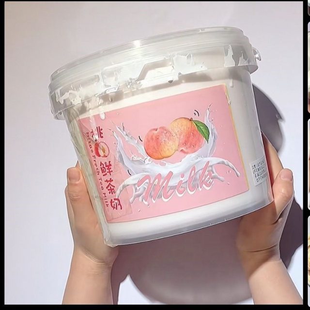 Peach Milk Tea Slime Bucket