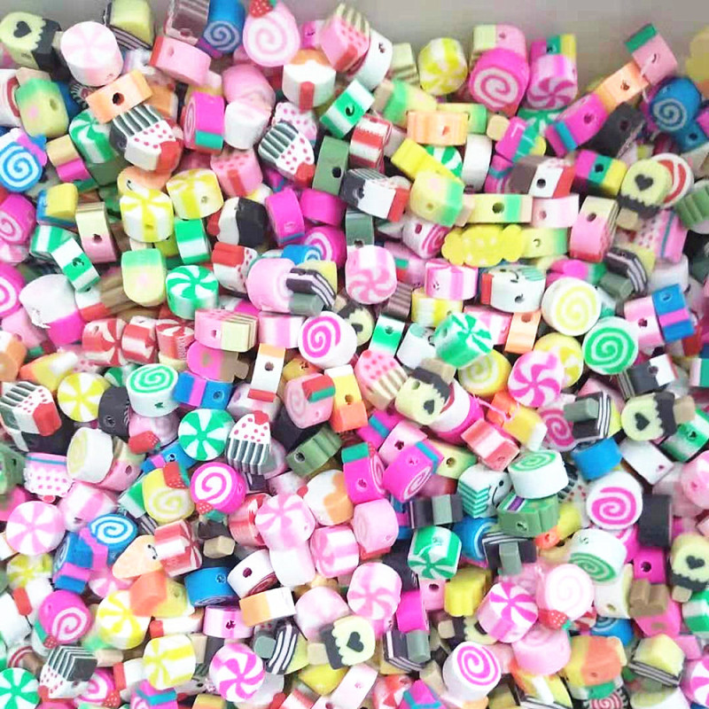 Polymer Clay Candy & Dessert Slice Beads, Bulk Mix