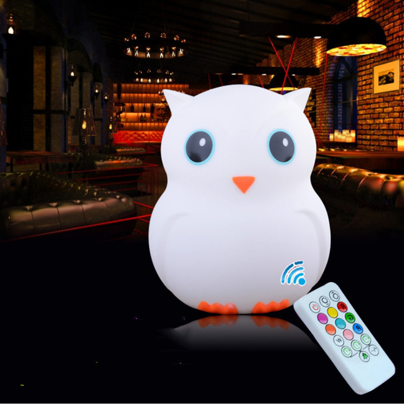 Owl Color-Changing Silicone Night Light — photo 3