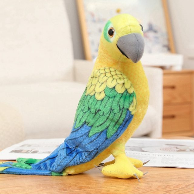 Realistic Yellow & Green Parrot Plush โ photo 2