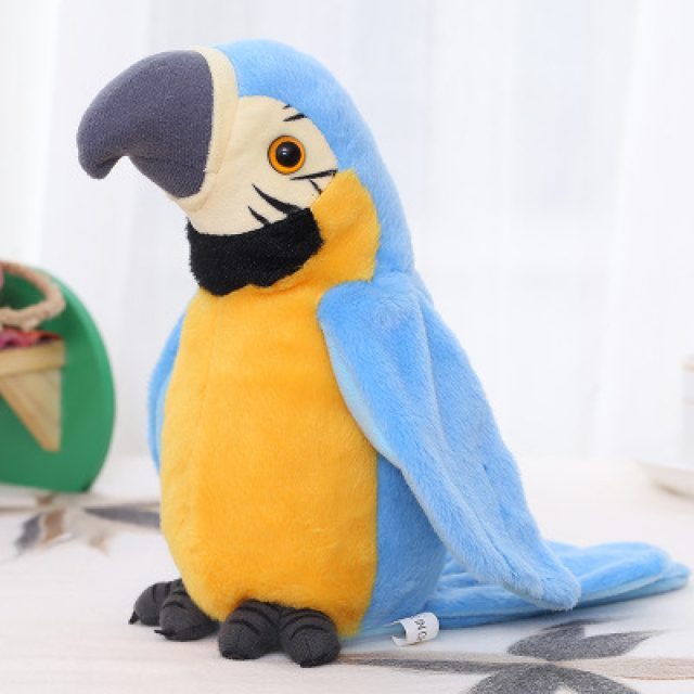 Talk-Back Blue Macaw Parrot Plush