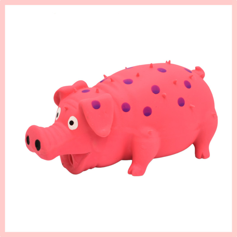 Squeaky Latex Spotted Pig Pet Toy — photo 2