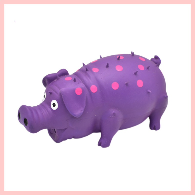 Squeaky Latex Spotted Pig Pet Toy — photo 4