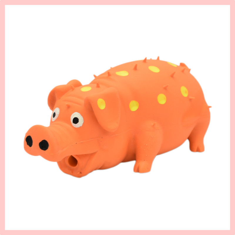 Squeaky Latex Spotted Pig Pet Toy — photo 6