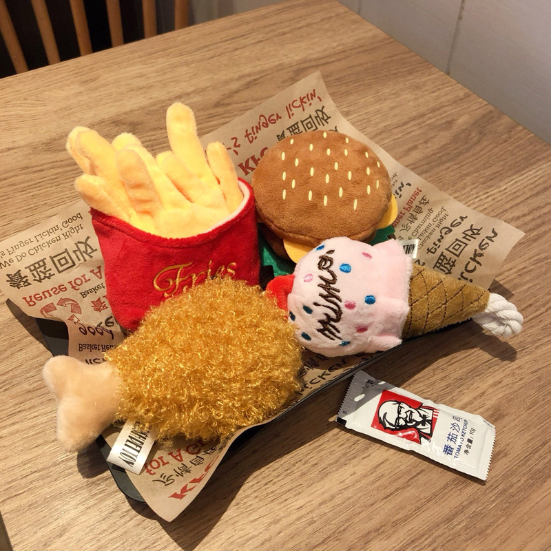 Fast-Food Plush Squeaky Toy Set