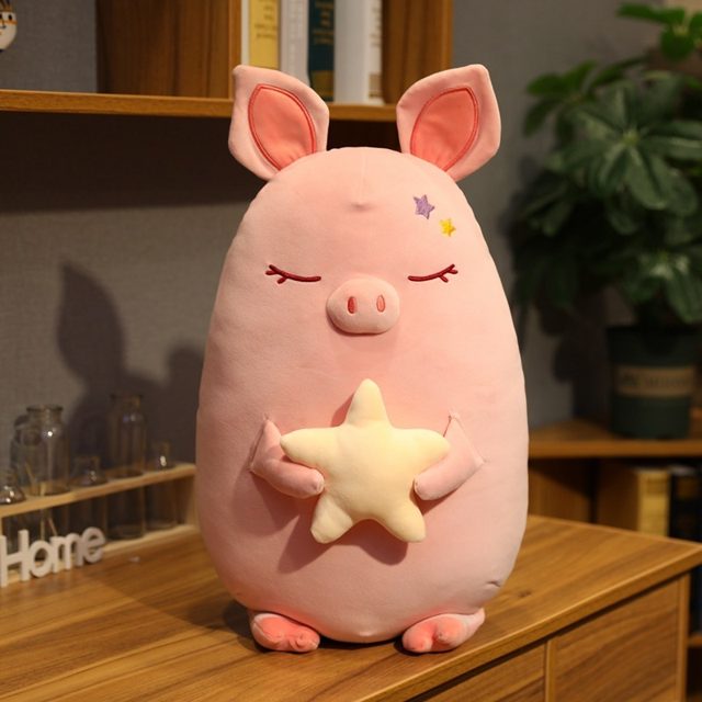 Star-Hugging Pink Piggy Plush — photo 2